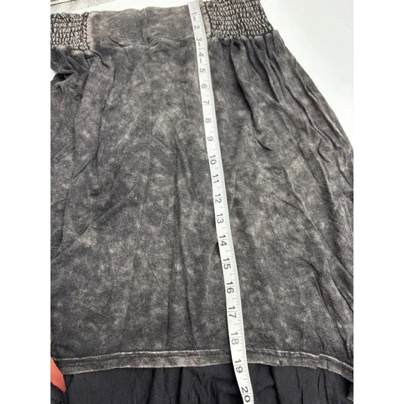 New Pol Womens Black Highlow Destressed Stretch Skirt Western Boho festival - Picture 6 of 7